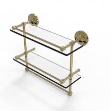 Allied Brass PRBP-2TB/16-GAL-UNL - 16 Inch Gallery Double Glass Shelf with Towel Bar