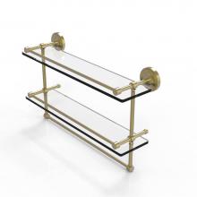 Allied Brass PRBP-2TB/22-GAL-SBR - 22 Inch Gallery Double Glass Shelf with Towel Bar