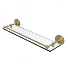 Allied Brass QN-1/22-GAL-SBR - Que New 22 Inch Tempered Glass Shelf with Gallery Rail