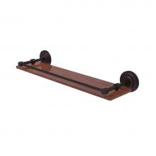 Allied Brass QN-1-22-GAL-IRW-ABZ - Que New Collection 22 Inch Solid IPE Ironwood Shelf with Gallery Rail