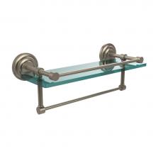 Allied Brass QN-1TB/16-GAL-PEW - 16 Inch Gallery Glass Shelf with Towel Bar