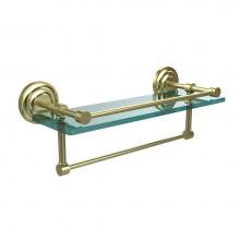 Allied Brass QN-1TB/16-GAL-SBR - 16 Inch Gallery Glass Shelf with Towel Bar