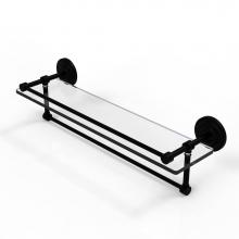 Allied Brass QN-1TB/22-GAL-BKM - 22 Inch Gallery Glass Shelf with Towel Bar