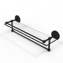 Allied Brass QN-1TB/22-GAL-ORB - 22 Inch Gallery Glass Shelf with Towel Bar