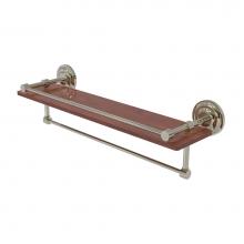 Allied Brass QN-1TB-22-GAL-IRW-PNI - Que New Collection 22 Inch IPE Ironwood Shelf with Gallery Rail and Towel Bar