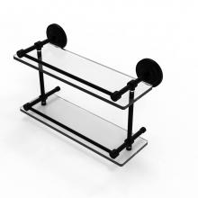 Allied Brass QN-2/16-GAL-BKM - Que New 16 Inch Double Glass Shelf with Gallery Rail