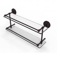 Allied Brass QN-2/22-GAL-ABZ - Que New 22 Inch Double Glass Shelf with Gallery Rail