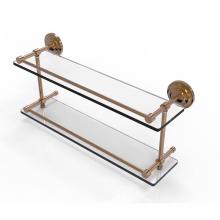 Allied Brass QN-2/22-GAL-BBR - Que New 22 Inch Double Glass Shelf with Gallery Rail