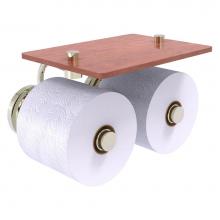 Allied Brass QN-24-2S-IRW-PNI - Que New Collection 2 Roll Toilet Paper Holder with Wood Shelf - Polished Nickel