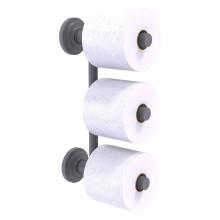 Allied Brass QN-24-3-GYM - Que New Collection 3 Roll Reserve Roll Toilet Paper Holder - Matte Gray