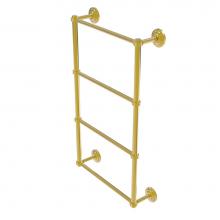 Allied Brass QN-28G-30-PB - Que New Collection 4 Tier 30 Inch Ladder Towel Bar with Groovy Detail