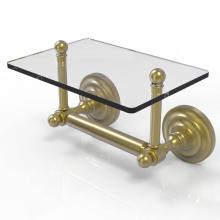 Allied Brass QN-GLT-24-SBR - Que New Collection Two Post Toilet Tissue Holder with Glass Shelf
