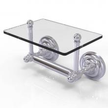 Allied Brass QN-GLT-24-SCH - Que New Collection Two Post Toilet Tissue Holder with Glass Shelf