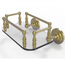 Allied Brass QN-GT-6-SBR - Que New Collection Wall Mounted Glass Guest Towel Tray