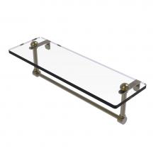 Allied Brass RC-1/16TB-ABR - 16 Inch Glass Vanity Shelf with Integrated Towel Bar