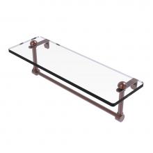Allied Brass RC-1/16TB-CA - 16 Inch Glass Vanity Shelf with Integrated Towel Bar