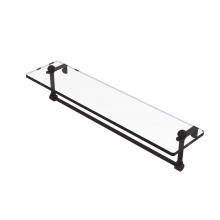 Allied Brass RC-1/22TB-ORB - 22 Inch Glass Vanity Shelf with Integrated Towel Bar
