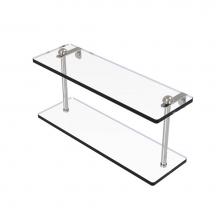 Allied Brass RC-2/16-SN - 16 Inch Two Tiered Glass Shelf