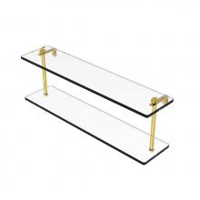 Allied Brass RC-2/22-PB - 22 Inch Two Tiered Glass Shelf