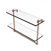 Allied Brass RC-2/16TB-BBR - 16 Inch Two Tiered Glass Shelf with Integrated Towel Bar