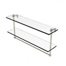 Allied Brass RC-2/22TB-PNI - 22 Inch Two Tiered Glass Shelf with Integrated Towel Bar