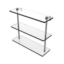 Allied Brass RC-5/16-GYM - 16 Inch Triple Tiered Glass Shelf