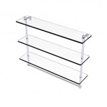 Allied Brass RC-5/16TB-SCH - 16 Inch Triple Tiered Glass Shelf with Integrated Towel Bar