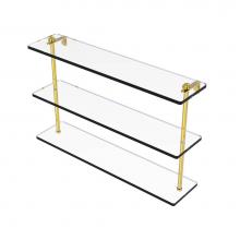 Allied Brass RC-5/22-PB - 22 Inch Triple Tiered Glass Shelf