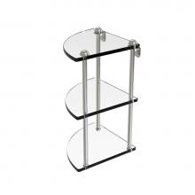 Allied Brass RC-6-SN - Three Tier Corner Glass Shelf