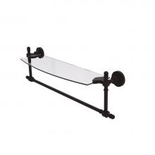 Allied Brass RD-33TB/18-ORB - Retro Dot Collection 18 Inch Glass Vanity Shelf with Integrated Towel Bar