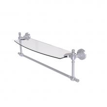 Allied Brass RD-33TB/18-SCH - Retro Dot Collection 18 Inch Glass Vanity Shelf with Integrated Towel Bar