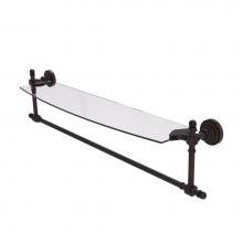 Allied Brass RD-33TB/24-VB - Retro Dot Collection 24 Inch Glass Vanity Shelf with Integrated Towel Bar