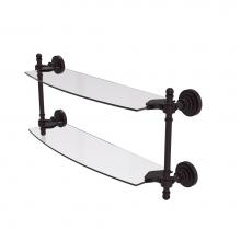 Allied Brass RD-34/18-ABZ - Retro Dot Collection 18 Inch Two Tiered Glass Shelf