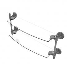 Allied Brass RD-34/18-GYM - Retro Dot Collection 18 Inch Two Tiered Glass Shelf