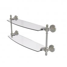 Allied Brass RD-34/18-SN - Retro Dot Collection 18 Inch Two Tiered Glass Shelf