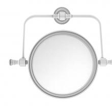 Allied Brass RDM-4/4X-WHM - Retro Dot Collection Wall Mounted Swivel Make-Up Mirror 8 Inch Diameter with 4X Magnification