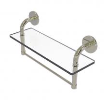 Allied Brass RM-1-16TB-PNI - Remi Collection 16 Inch Glass Vanity Shelf with Integrated Towel Bar