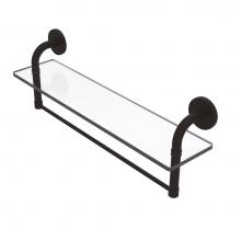 Allied Brass RM-1-22TB-ORB - Remi Collection 22 Inch Glass Vanity Shelf with Integrated Towel Bar