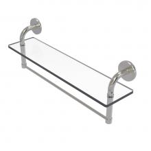 Allied Brass RM-1-22TB-SN - Remi Collection 22 Inch Glass Vanity Shelf with Integrated Towel Bar