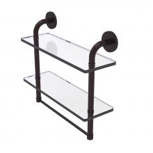 Allied Brass RM-2-16TB-ABZ - Remi Collection 16 Inch Two Tiered Glass Shelf with Integrated Towel Bar
