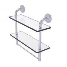 Allied Brass RM-2-16TB-SCH - Remi Collection 16 Inch Two Tiered Glass Shelf with Integrated Towel Bar