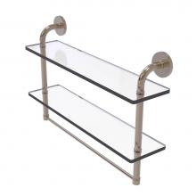 Allied Brass RM-2-22TB-PEW - Remi Collection 22 Inch Two Tiered Glass Shelf with Integrated Towel Bar