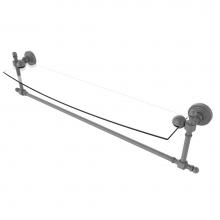 Allied Brass RW-33TB/24-GYM - Retro Wave Collection 24 Inch Glass Vanity Shelf with Integrated Towel Bar
