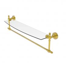 Allied Brass RW-33TB/24-PB - Retro Wave Collection 24 Inch Glass Vanity Shelf with Integrated Towel Bar