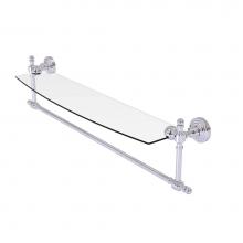 Allied Brass RW-33TB/24-PC - Retro Wave Collection 24 Inch Glass Vanity Shelf with Integrated Towel Bar
