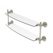Allied Brass RW-34/24-PNI - Retro Wave Collection 24 Inch Two Tiered Glass Shelf