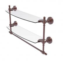 Allied Brass RW-34TB/18-CA - Retro Wave Collection 18 Inch Two Tiered Glass Shelf with Integrated Towel Bar