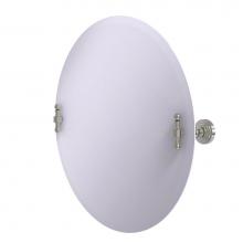 Allied Brass RW-90-SN - Frameless Round Tilt Mirror with Beveled Edge