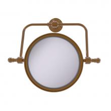 Allied Brass RWM-4/3X-BBR - Retro Wave Collection Wall Mounted Swivel Make-Up Mirror 8 Inch Diameter with 3X Magnification