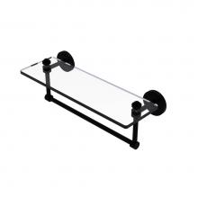Allied Brass SB-1TB/16-BKM - Southbeach Collection 16 Inch Glass Vanity Shelf with Integrated Towel Bar